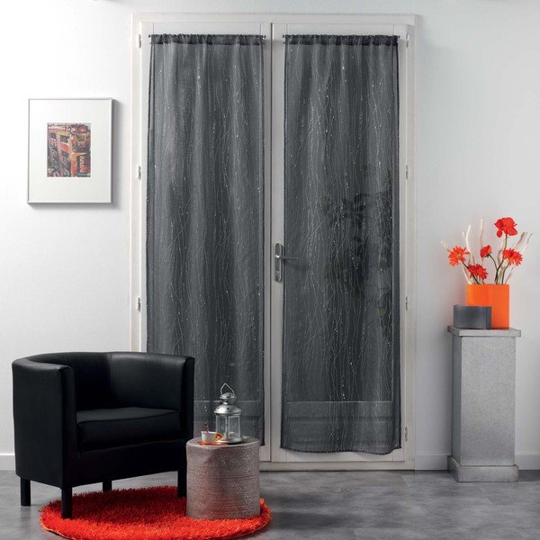 Tende in voile antracite in set da 2 70x200 cm Filiane - douceur d'intérieur-image-2