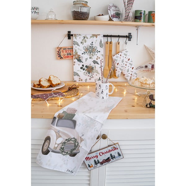 Set di strofinacci in cotone a tema Natale 2 pz 50x70 cm Festive Car – Butter Kings-image-1