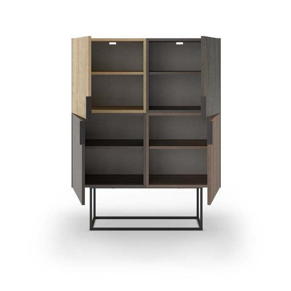 Mobile in rovere decorato in colore marrone-naturale 100x130 cm Titan - Marckeric-image-2