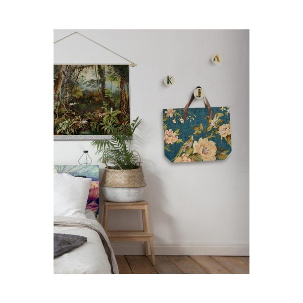 Borsa in tela con manico in similpelle Paradise - Surdic-image-1
