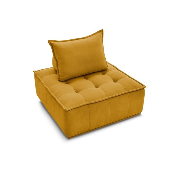 Poltrona color senape con rivestimento in ciniglia Elisa – Bobochic Paris-image-4