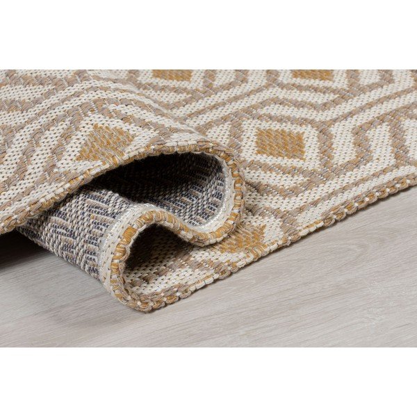 Tappeto in cotone beige e giallo , 192 x 290 cm Bombax - Flair Rugs-image-1