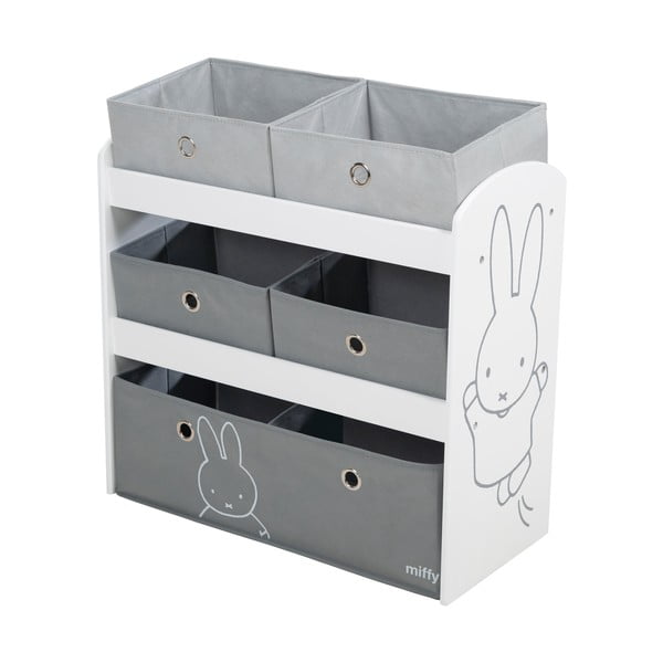 Organizer per giochi da bambino bianco/grigio 63,5x29,5x60 cm Miffy – Roba-image-3