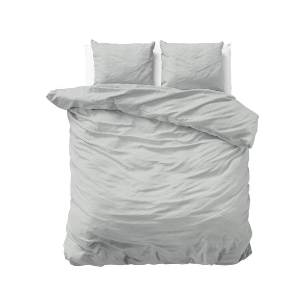 Biancheria da letto in flanella grigio chiaro per letto matrimoniale Jason, 200 x 220 cm - Sleeptime
