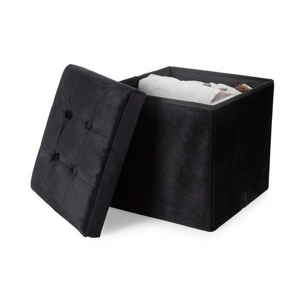 Sgabello in velluto nero - Compactor-image-2