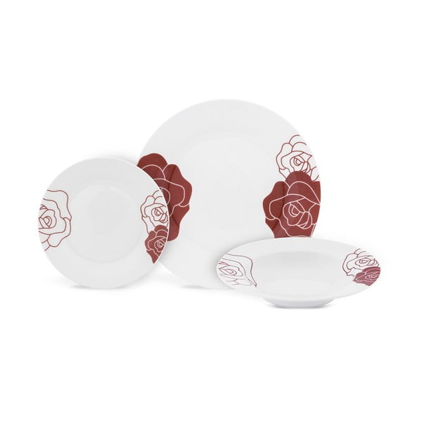 Set di piatti in porcellana da 19 pezzi Roses - Villa Altachiara