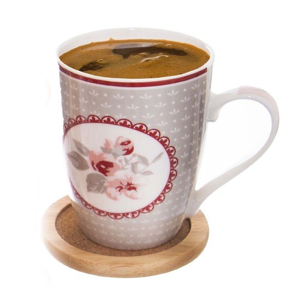 Set di sottobicchieri di colore naturale in legno 6 pz – Orion-image-1