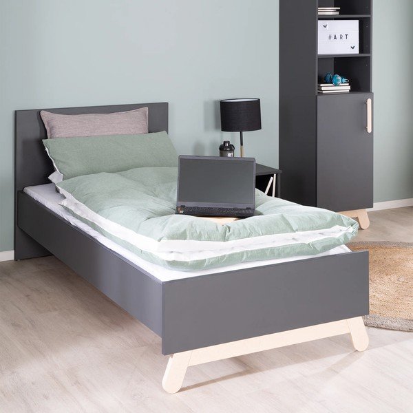 Letto nero per bambini 90x200 cm Jara - Roba-image-4