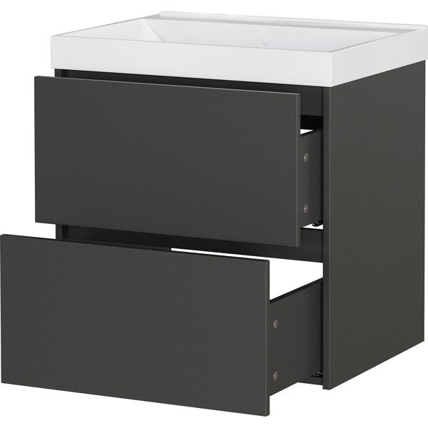 Mobile da lavabo color antracite opaco da appendere 61x65 cm Bodera – Germania-image-4