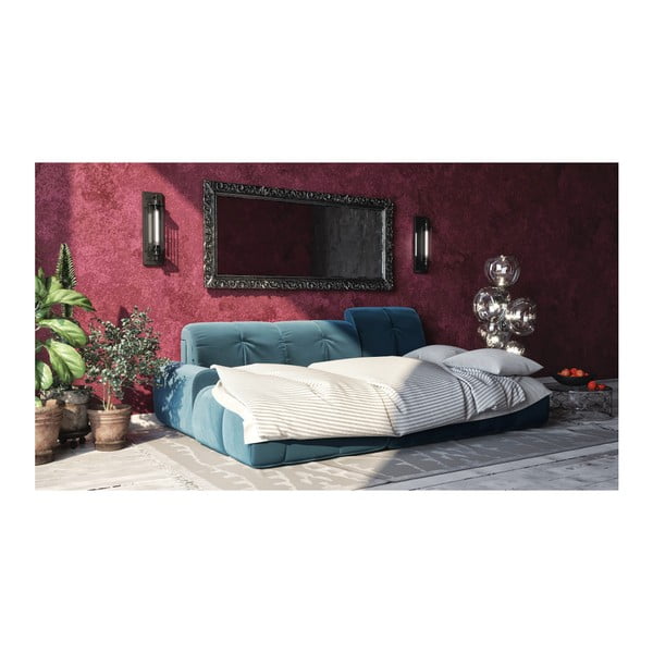 Divano letto angolare Devichy in velluto blu scuro, angolo sinistro Tous - devichy-image-3