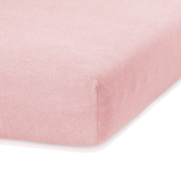 Lenzuolo con angoli in spugna rosa chiaro 160x200 cm Ruby - AmeliaHome-image-1