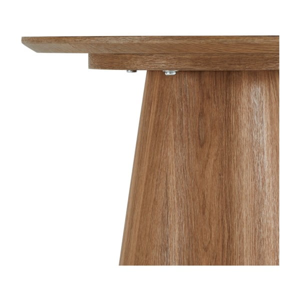 Tavolino in rovere decorato in colore naturale ø 45 cm Tango - Furnhouse-image-3