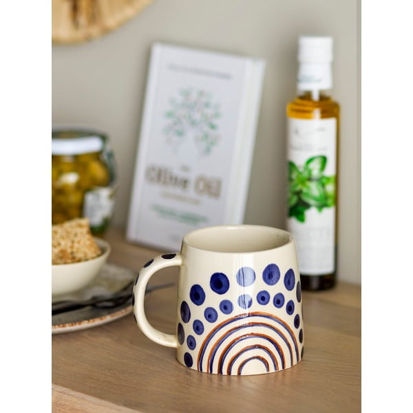 Tazza in gres blu scuro-beige 515 ml Shama - Bloomingville-image-1