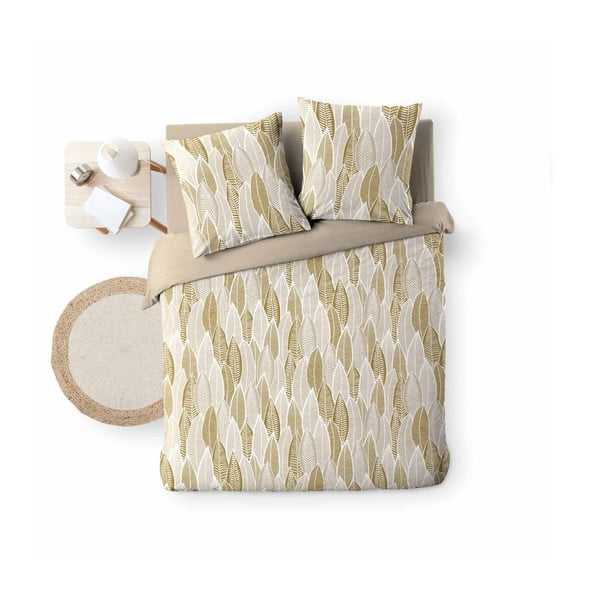 Set copripiumino e federa giallo ocra in microfibra per letto matrimoniale ed esteso 240x220 cm Kim – douceur d'intérieur-image-4