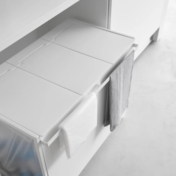 Bidone bianco in metallo per rifiuti differenziati Tower - YAMAZAKI-image-2