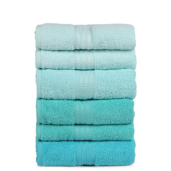 Set di 4 asciugamani Acqua, 70 x 140 cm Rainbow - Foutastic-image-1