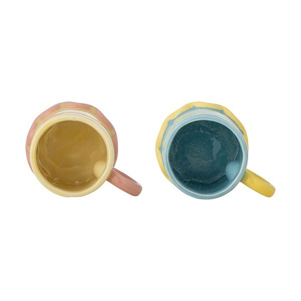 Tazze in set giallo chiaro/azzurre in ceramica 2 pz 350 ml Polly – Bloomingville-image-2