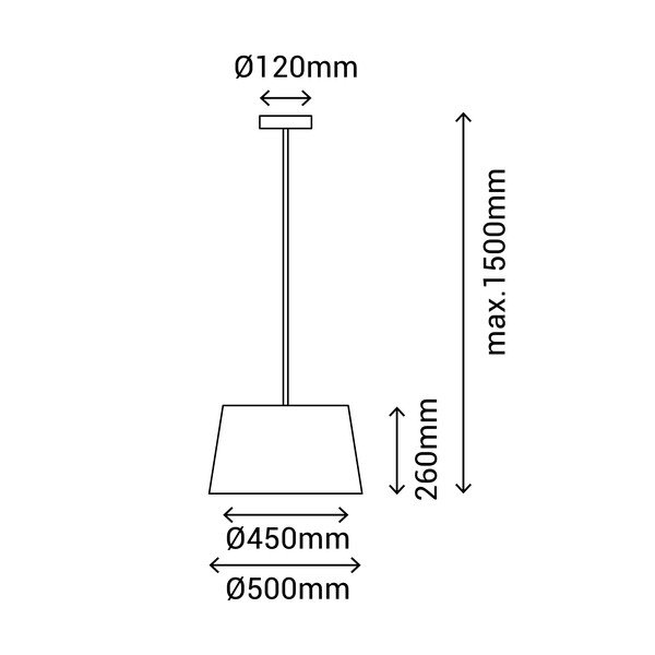Lampada a sospensione grigia con paralume in tessuto ø 50 cm - SULION-image-3