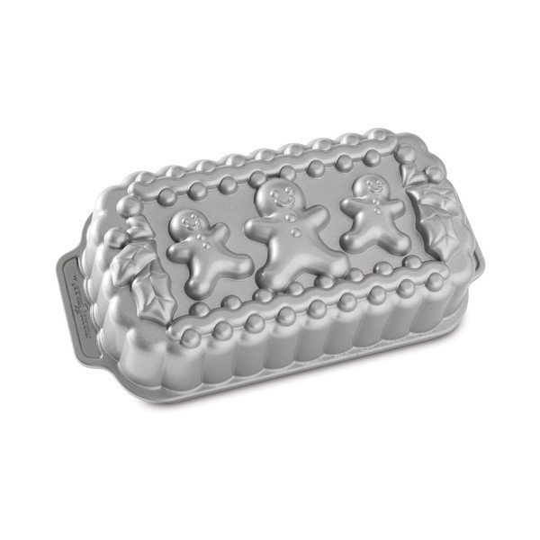 Forma na chlebíček ve stříbrné barvě Nordic Ware Gingerbread Family, 1,4 l