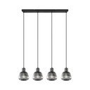Lampadario nero con paralume in vetro ø 15 cm Tarifa - Trio