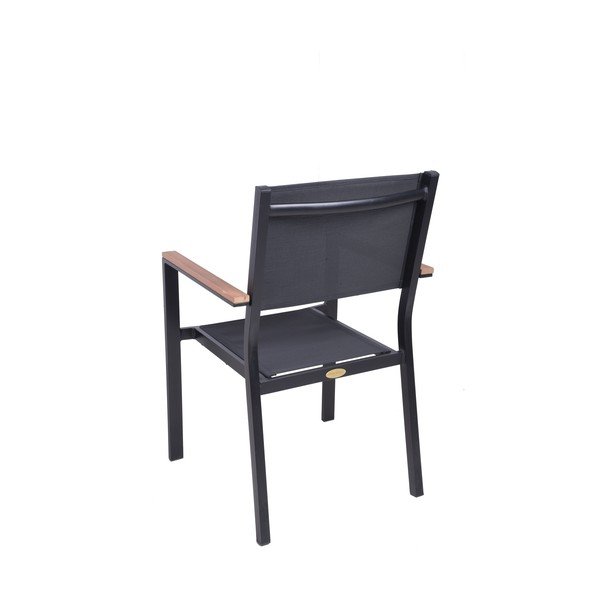 Sedia da esterno grigio scuro in metallo Cancun – Garden Pleasure-image-2