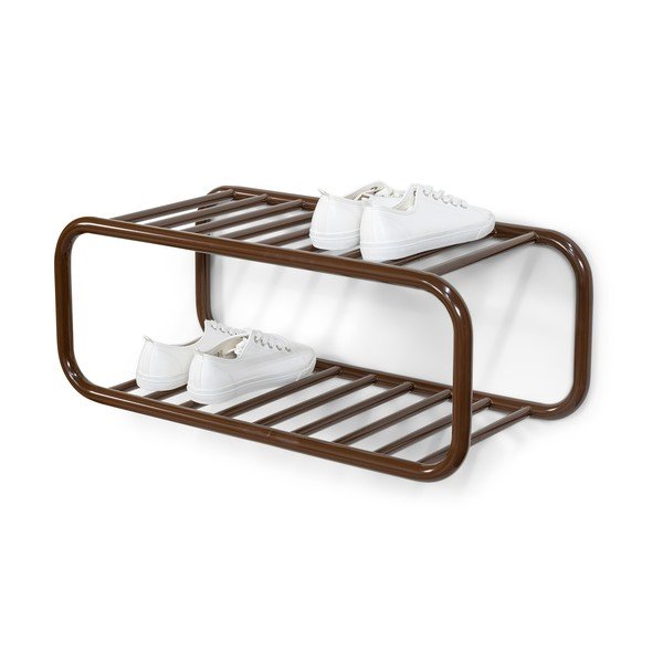 Scarpiera marrone scuro in metallo da parete 72x28x35 cm Retro – Spinder Design-image-3