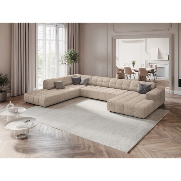 Divano angolare beige (angolo sinistro/"U") Chicago - Cosmopolitan Design-image-1