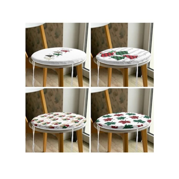 Set di cuscini per sedie a tema natalizio 4 pz ø 40 cm Tartan – Mila Home-image-3