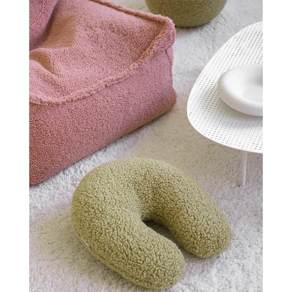 Cuscino per divano da bambini verde con rivestimento in bouclé U – Wigiwama-image-3
