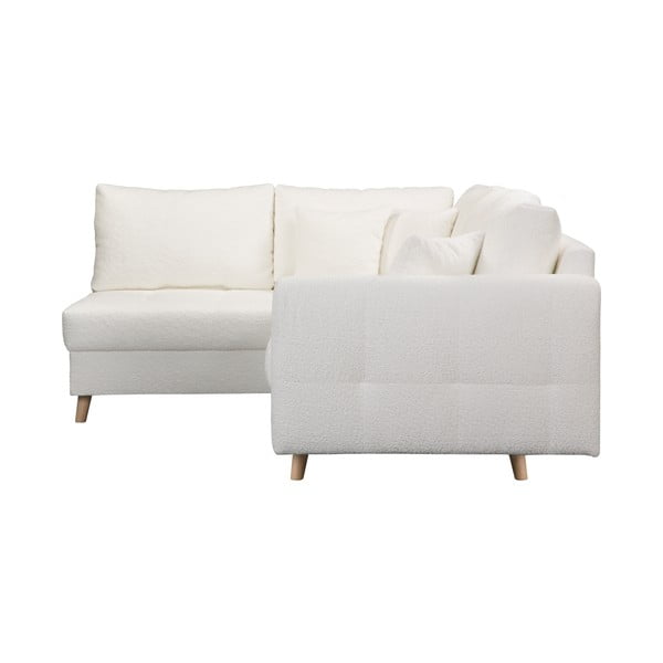 Divano angolare bianco in tessuto bouclé (angolo sinistro) Ariella - Ropez-image-4