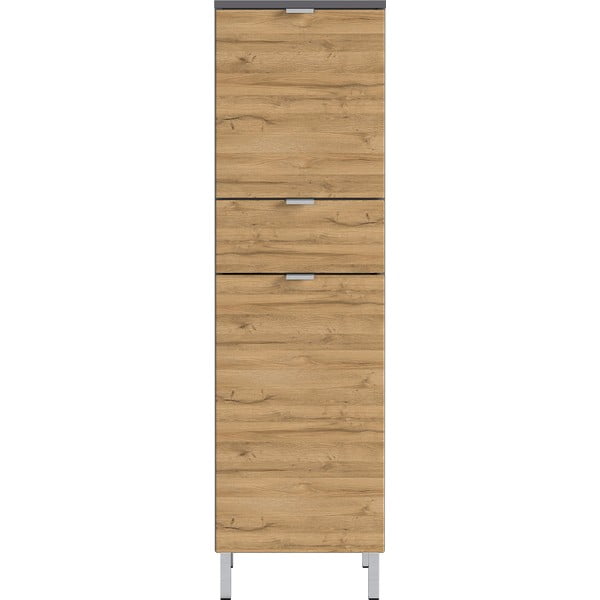 Mobile bagno alto grigio in rovere 34x120 cm Mauresa - Germania-image-1