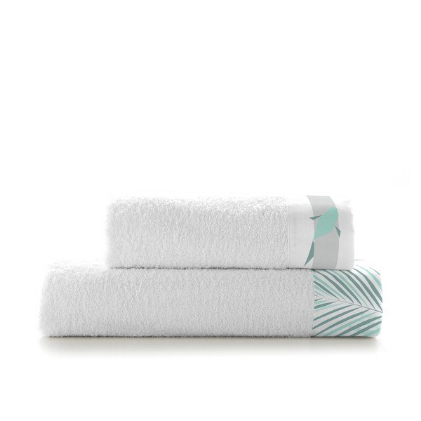 Set di 2 asciugamani in cotone Zigzag - Blanc-image-2