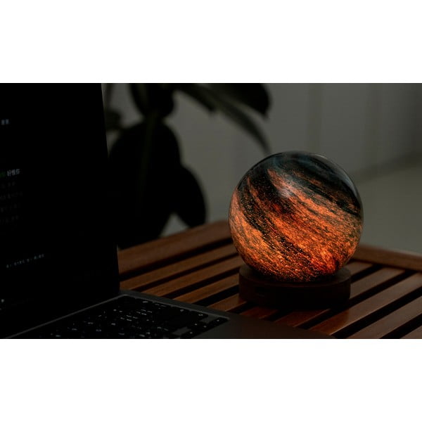 Decorazione luminosa marrone scuro/colore naturale scuro con ricarica USB ø 12 cm Stellar Ocean – Gingko-image-3