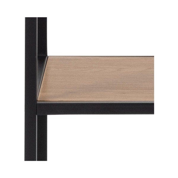 Libreria nera-color legno naturale effetto rovere 135x185 cm Seaford - Actona-image-4