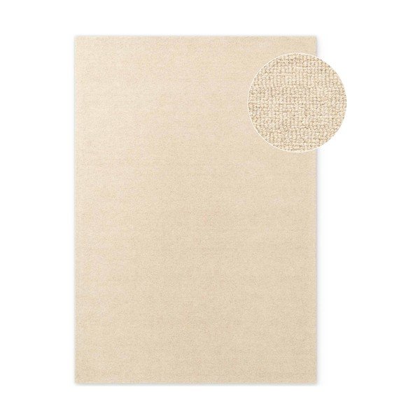 Tappeto beige in lana tessuto a mano 140x200 cm Puristic Knots – Elle Decoration