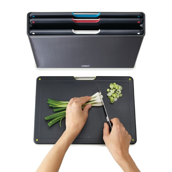 Set di 4 taglieri con supporto 7x35,5 cm Folio - Joseph Joseph-image-3