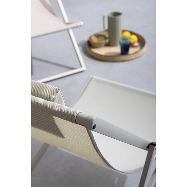 Sdraio da giardino grigio tortora in metallo regolabile/pieghevole Taylor – Bizzotto-image-4