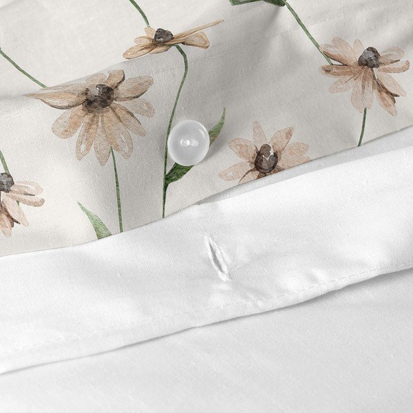 Copripiumino beige in cotone per letto singolo 140x200 cm Tinny bloom - Happy Friday-image-4