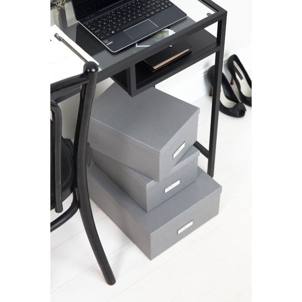 Set di 3 scatole portaoggetti grigie Inge - Bigso Box of Sweden-image-1