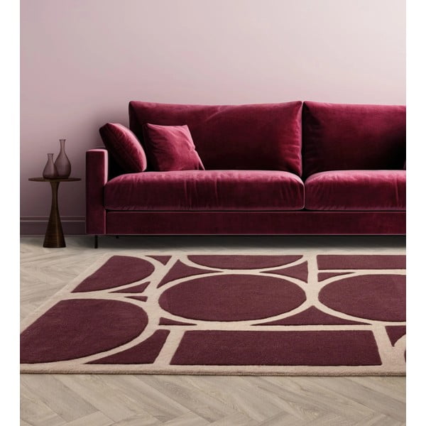 Tappeto in lana marrone scuro 200x290 cm Metro Plum - Asiatic Carpets-image-3