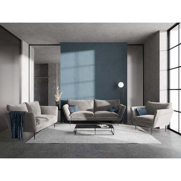 Poltrona in velluto beige Acacia - Mazzini Sofas-image-1