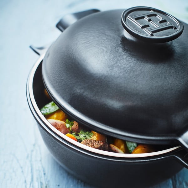 Pentola ovale nera con coperchio Delight, 4 l - Emile Henry-image-1