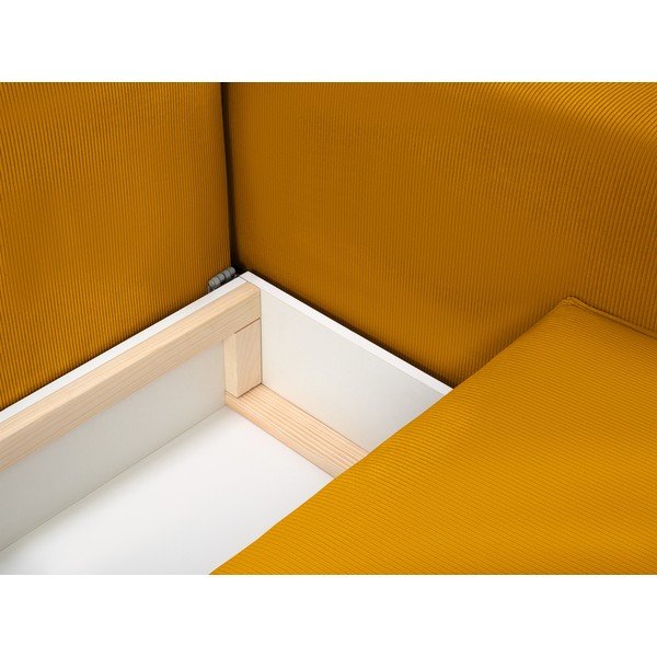 Divano letto in velluto a coste giallo Azalea - Mazzini Sofas-image-1