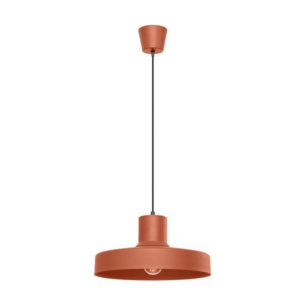 Lampadario arancione con paralume in metallo Vito – Sollux
