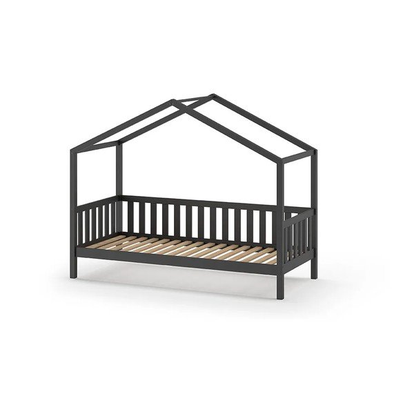 Letto per bambini in legno di pino antracite 90x200 cm DALLAS - Vipack