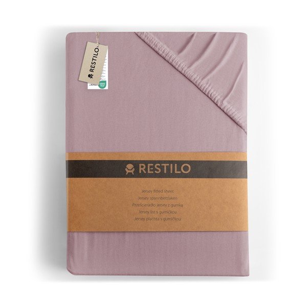 Lenzuolo con angoli rosa polveroso in jersey 90x200 cm Amber – Restilo-image-4