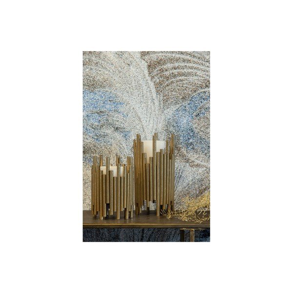 Portacandele in metallo color oro, altezza 18 cm - BePureHome-image-2