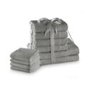 Set di asciugamani per viso e corpo tipo terry grigi in cotone 10 pz Amari – Restilo
