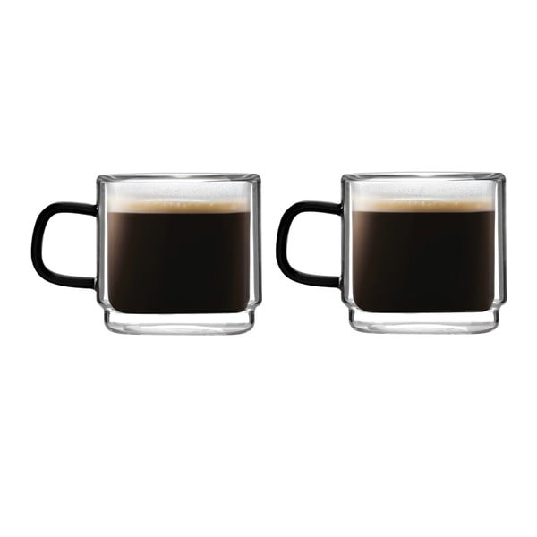 Set di 2 tazze da espresso in vetro da 80 ml Carbon - Vialli Design