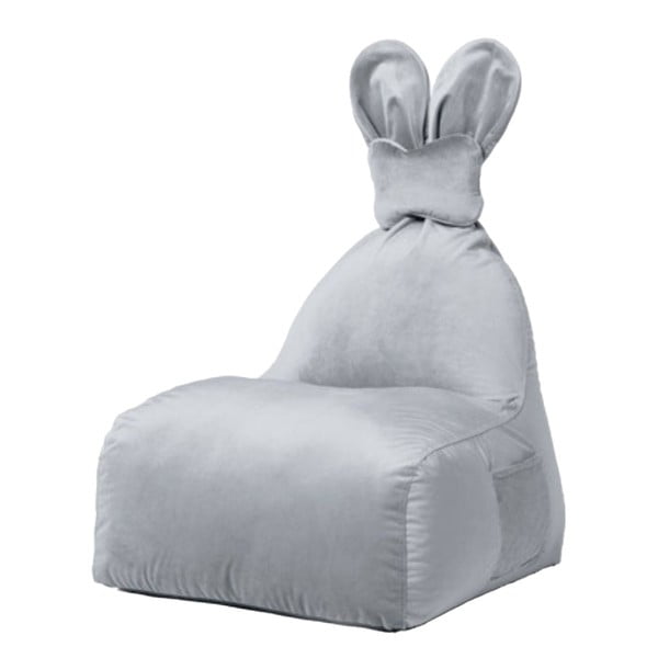 Pouf a sacco per bambini grigio chiaro Funny Bunny – The Brooklyn Kids